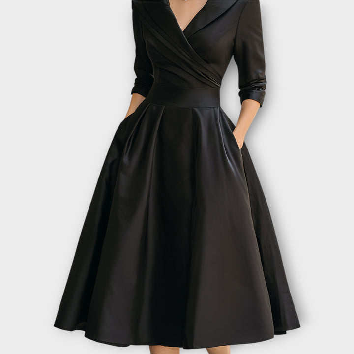 Lina Midi Dress in Satin