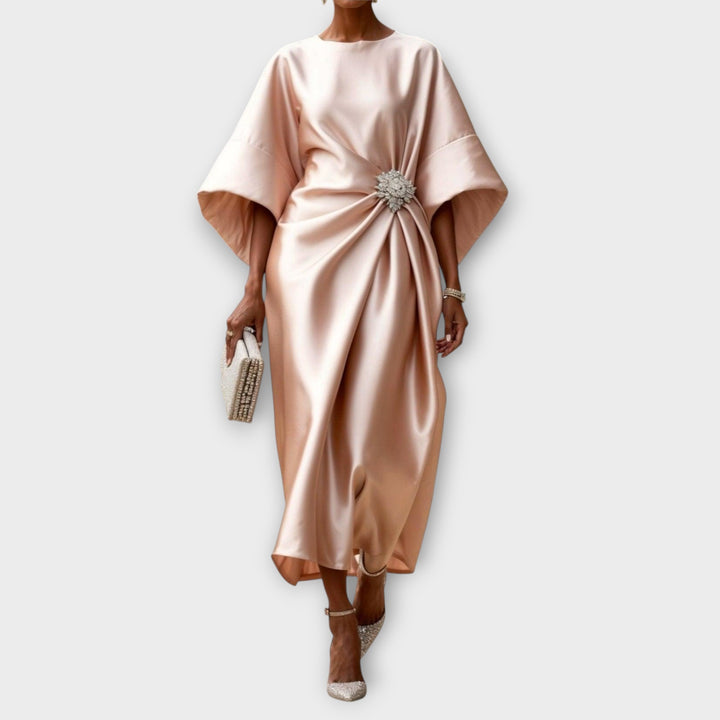 Elegant Satin Midi Dress