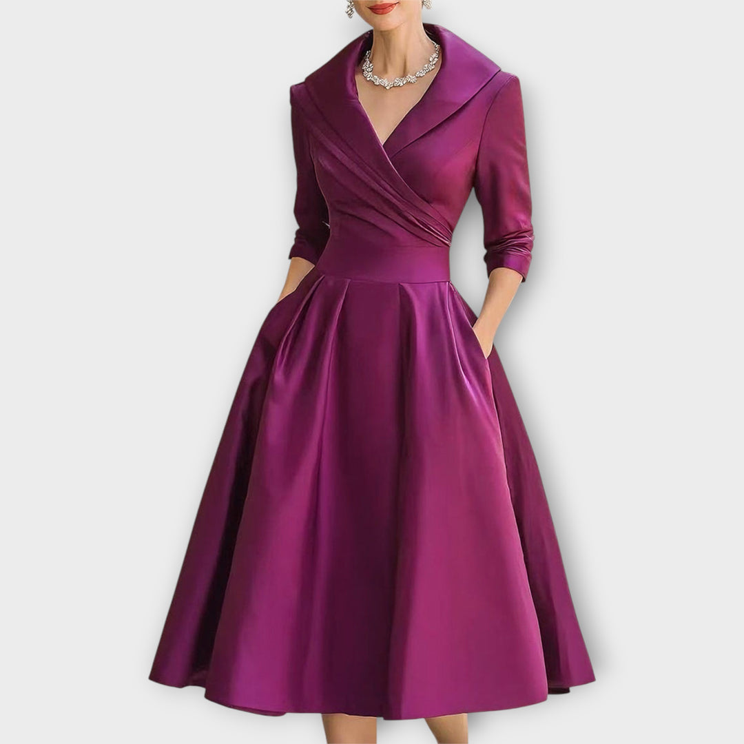 Lina Midi Dress in Satin