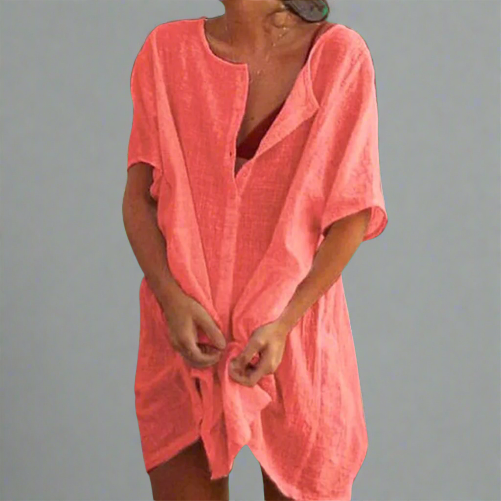 Organic summer dress made from cotton and linen for comfortable summer moments