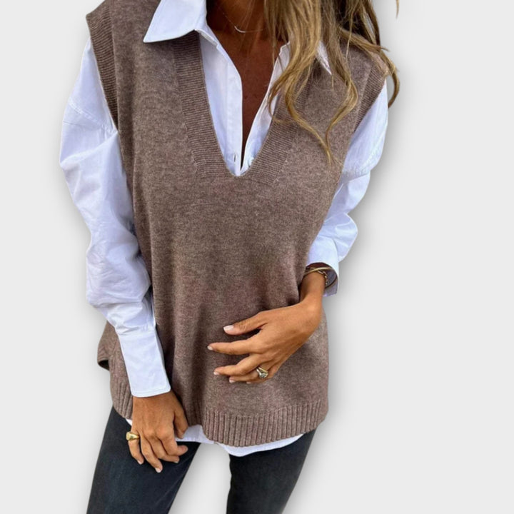 Effortless Chic V-Neck Knit Vest