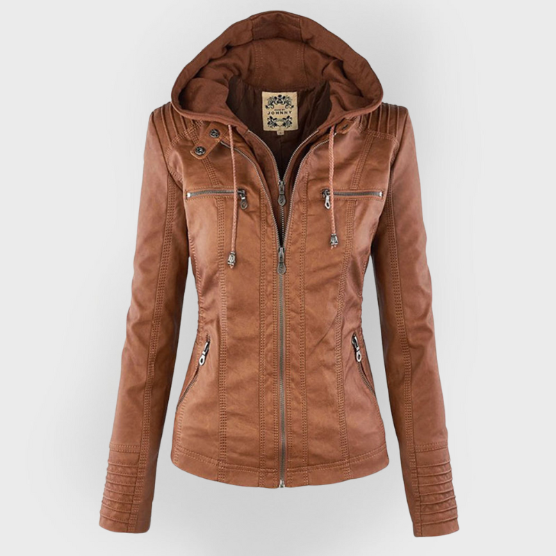Zip-Front Hooded Jacket with Sleek Detailing
