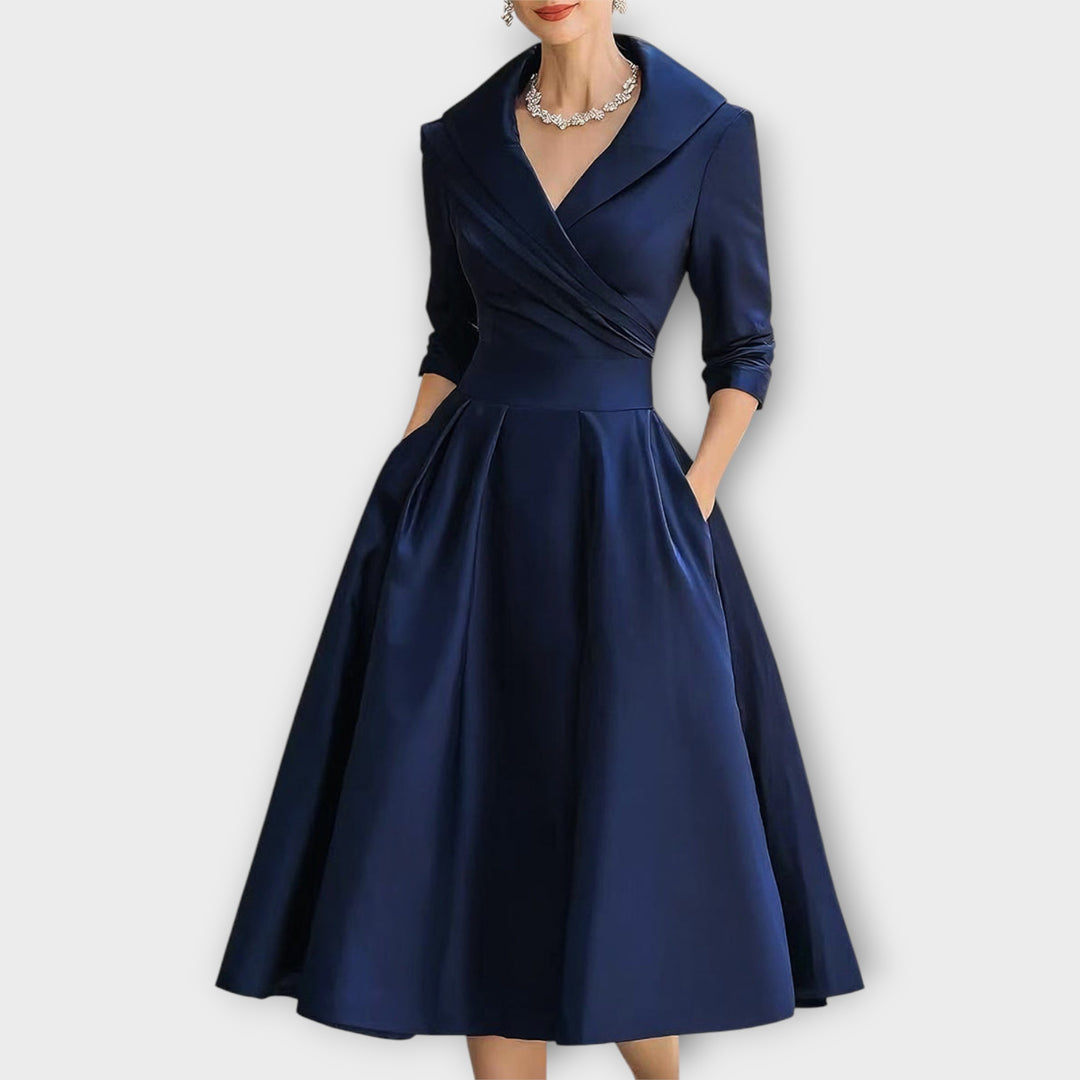 Lina Midi Dress in Satin