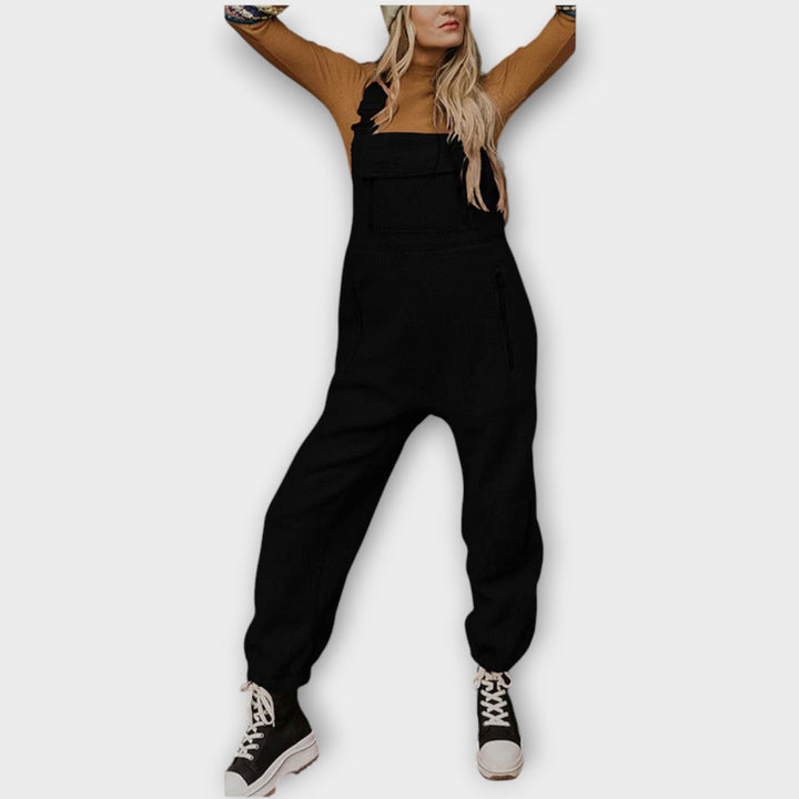 Fleece Thermal Jumpsuit With Zippered Pockets