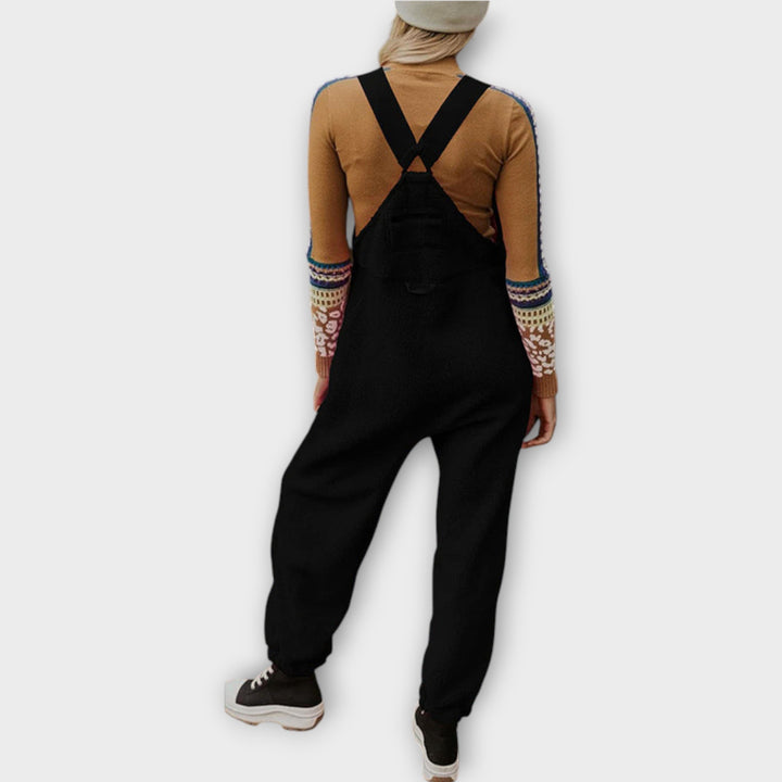 Fleece Thermal Jumpsuit With Zippered Pockets