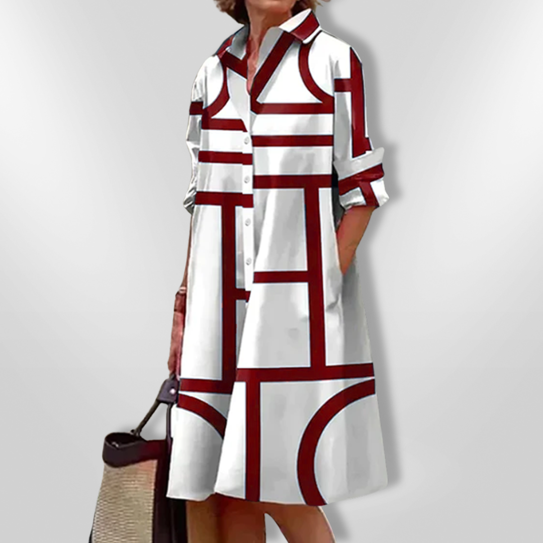 Midi Dress with Geometric Pattern