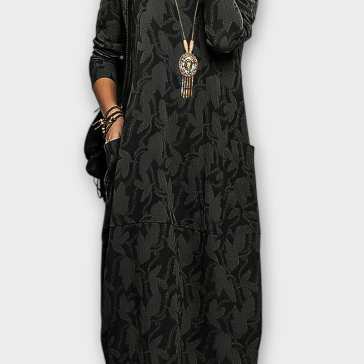 Relaxed Fit Textured Midi Dress