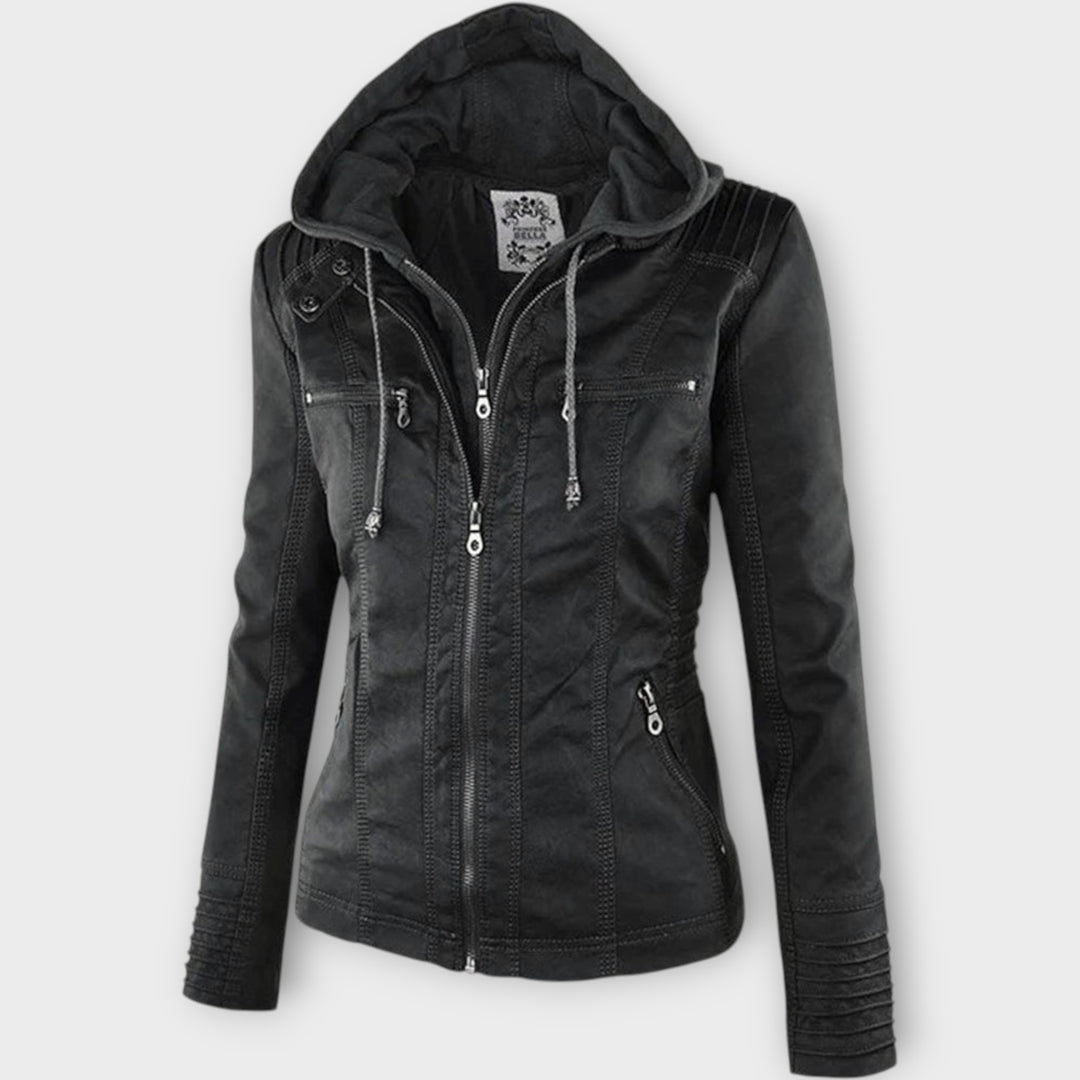 Zip-Front Hooded Jacket with Sleek Detailing