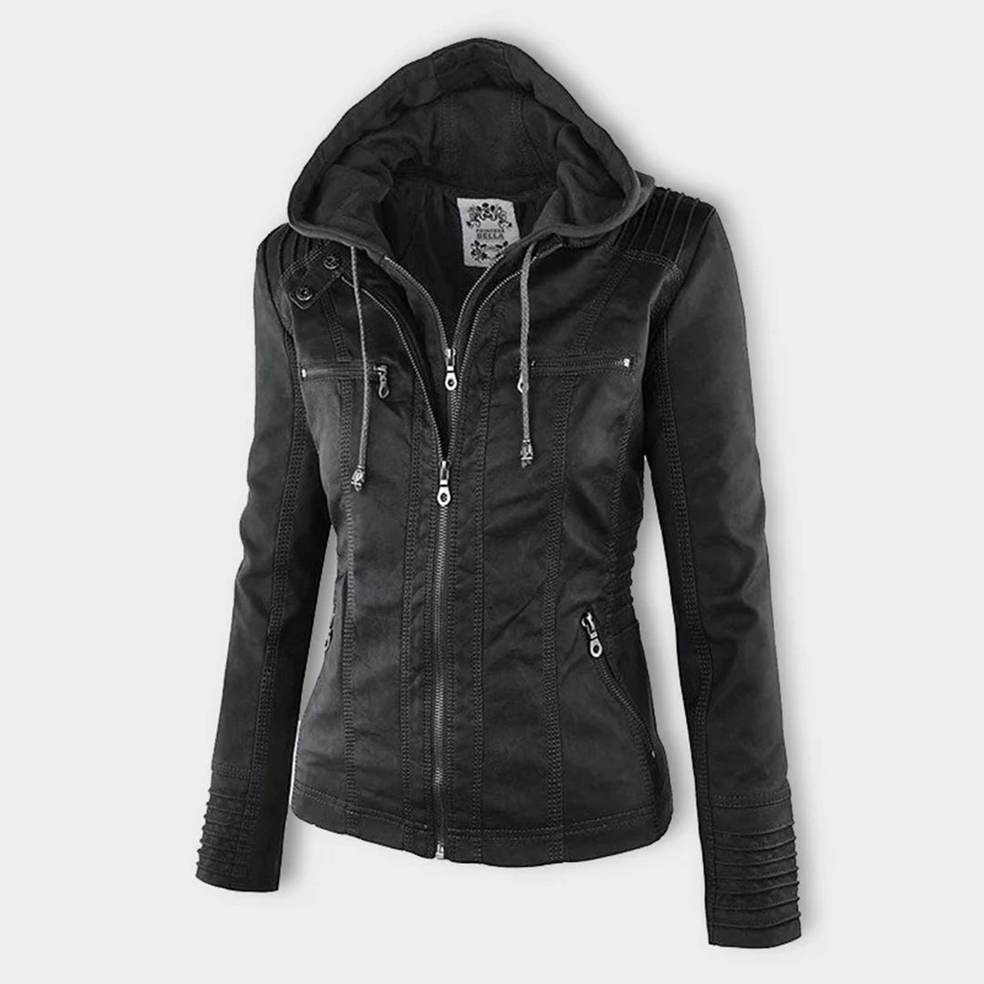Zip-Front Hooded Jacket with Sleek Detailing