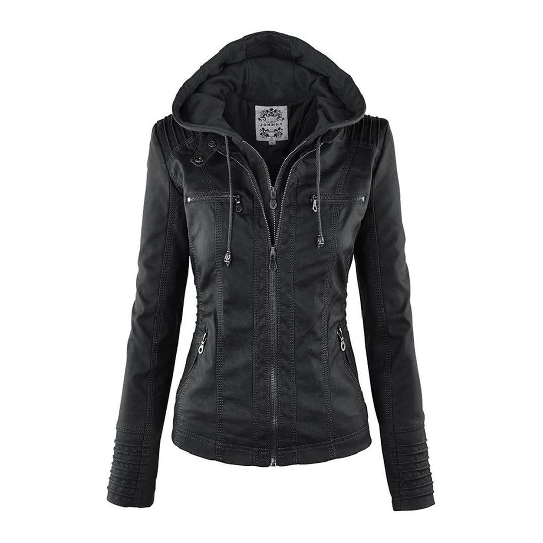 Zip-Front Hooded Jacket with Sleek Detailing
