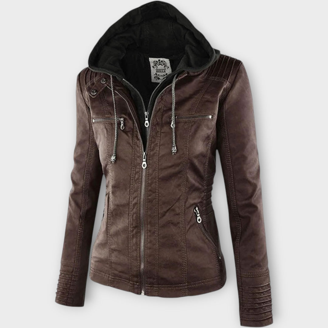 Zip-Front Hooded Jacket with Sleek Detailing