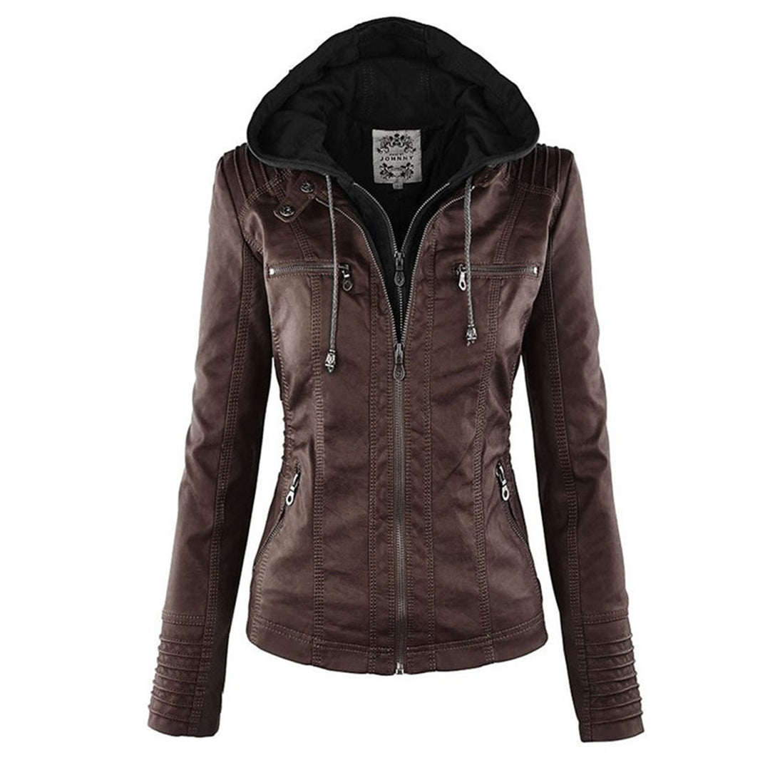 Zip-Front Hooded Jacket with Sleek Detailing