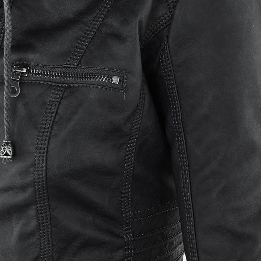 Zip-Front Hooded Jacket with Sleek Detailing