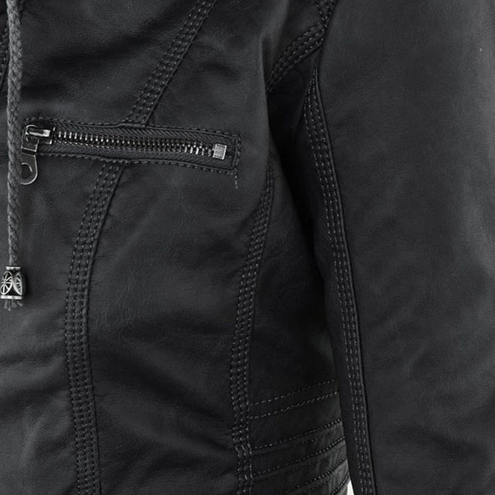 Zip-Front Hooded Jacket with Sleek Detailing