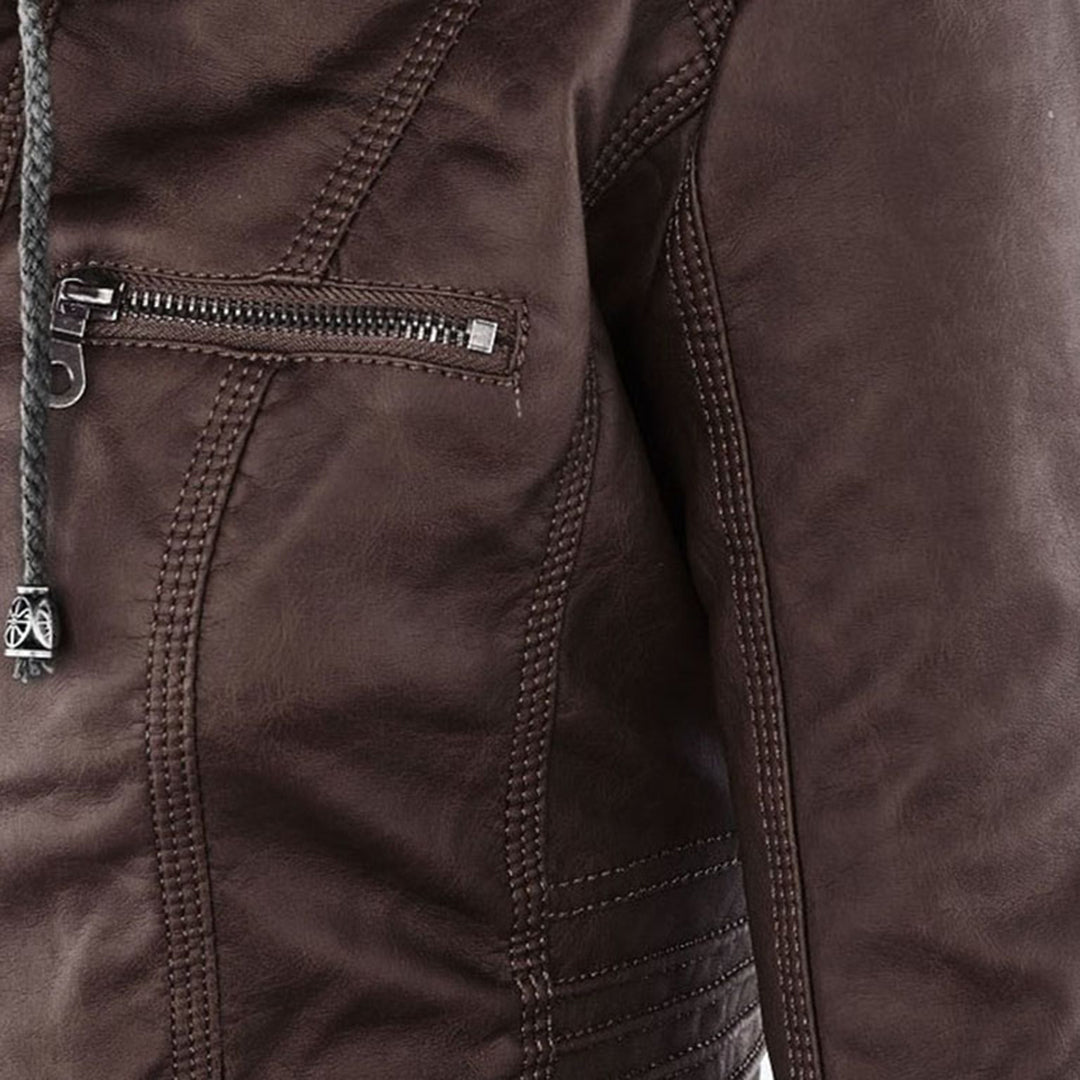 Zip-Front Hooded Jacket with Sleek Detailing