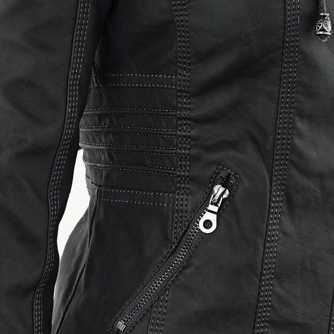Zip-Front Hooded Jacket with Sleek Detailing