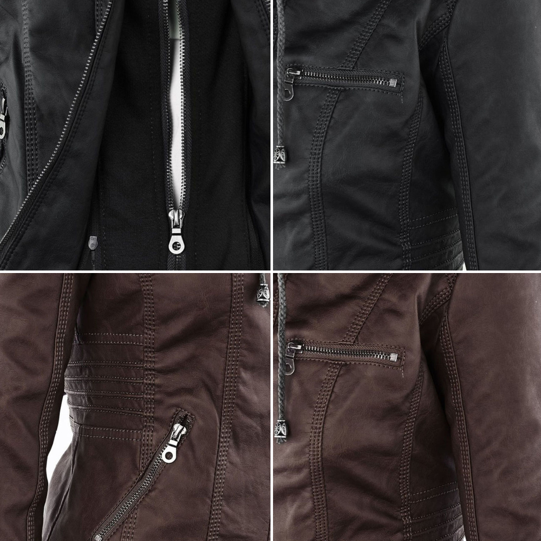 Zip-Front Hooded Jacket with Sleek Detailing