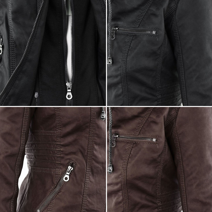 Zip-Front Hooded Jacket with Sleek Detailing