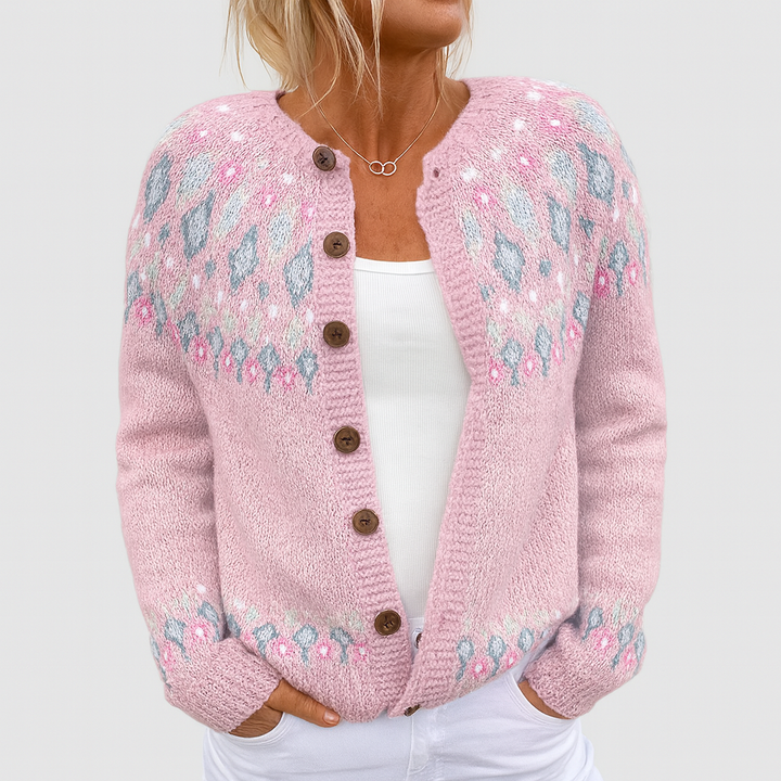 Loose Knitted Cardigan with Pattern