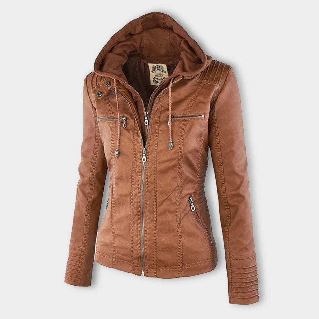 Zip-Front Hooded Jacket with Sleek Detailing