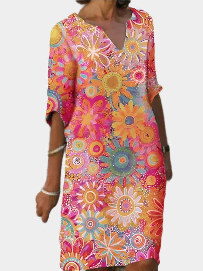 Colorful Dress with Floral Pattern