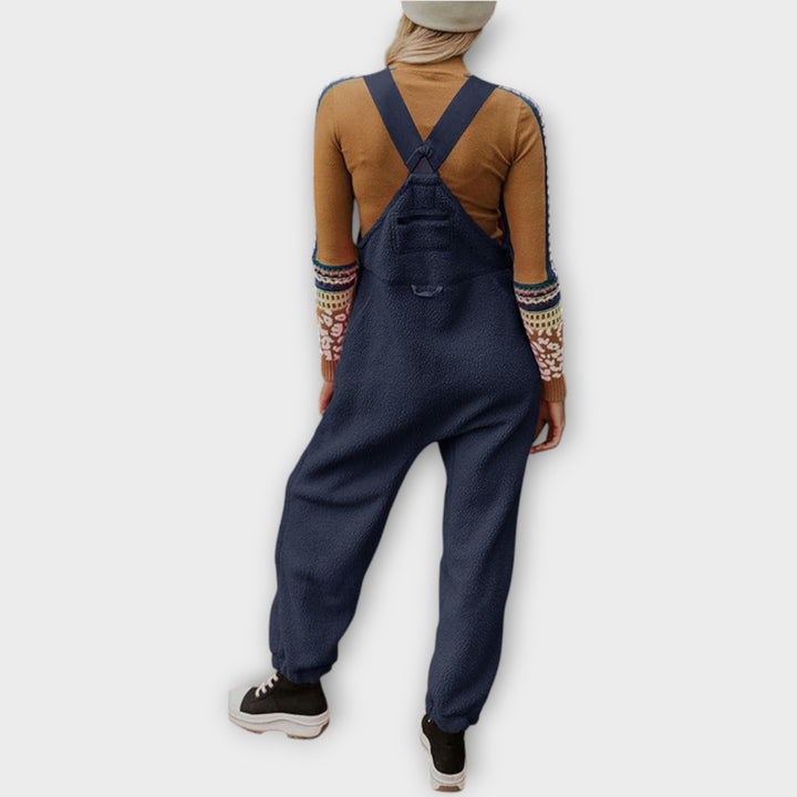 Fleece Thermal Jumpsuit With Zippered Pockets