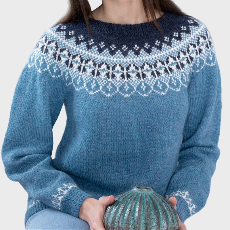 Soft Knitted Polo Neck with Design