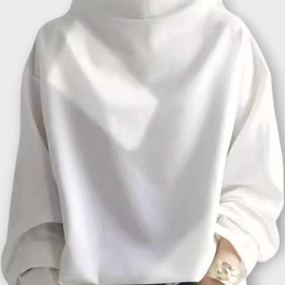 Elegant High-Neck Relaxed Blouse