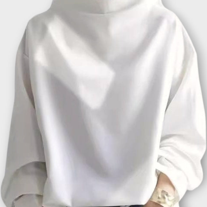 Elegant High-Neck Relaxed Blouse