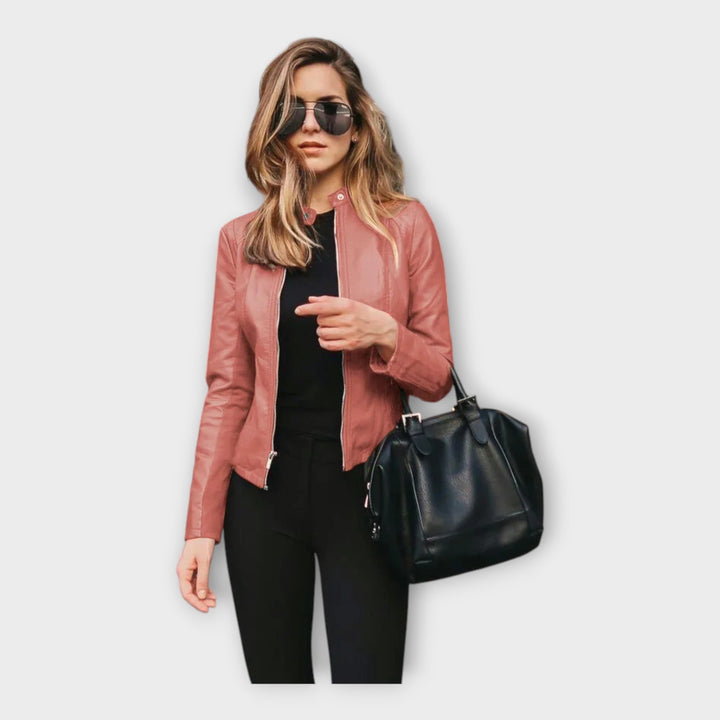 Leather Jacket with Modern Line