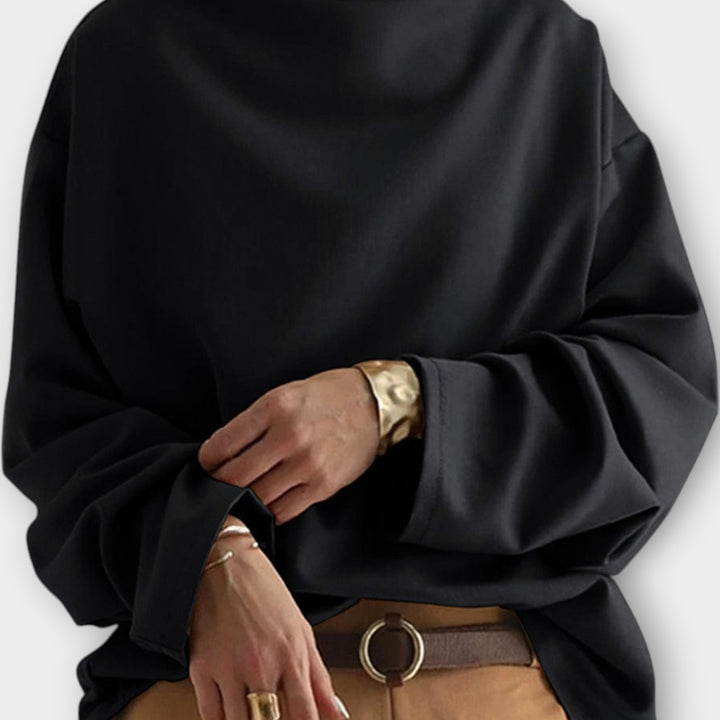 Elegant High-Neck Relaxed Blouse