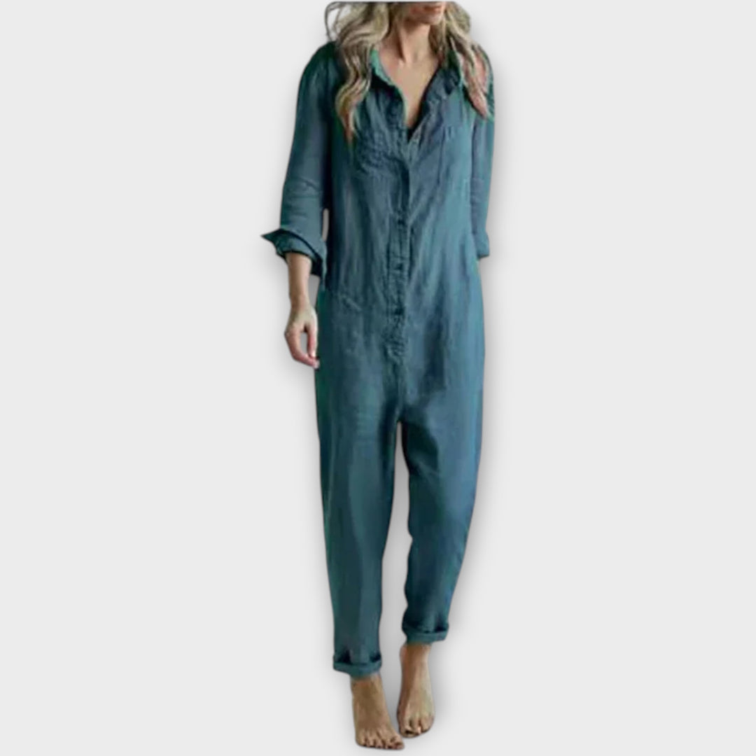 Vintage Button-Down Jumpsuit