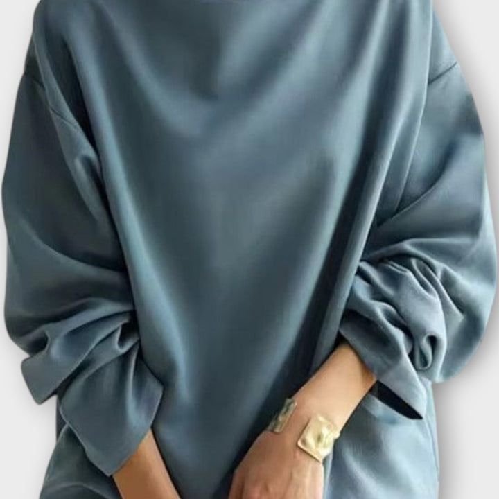 Elegant High-Neck Relaxed Blouse
