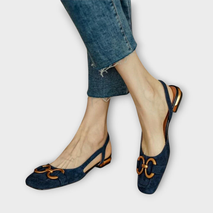 Elegant Slingback Flats with Chic Buckle Detail