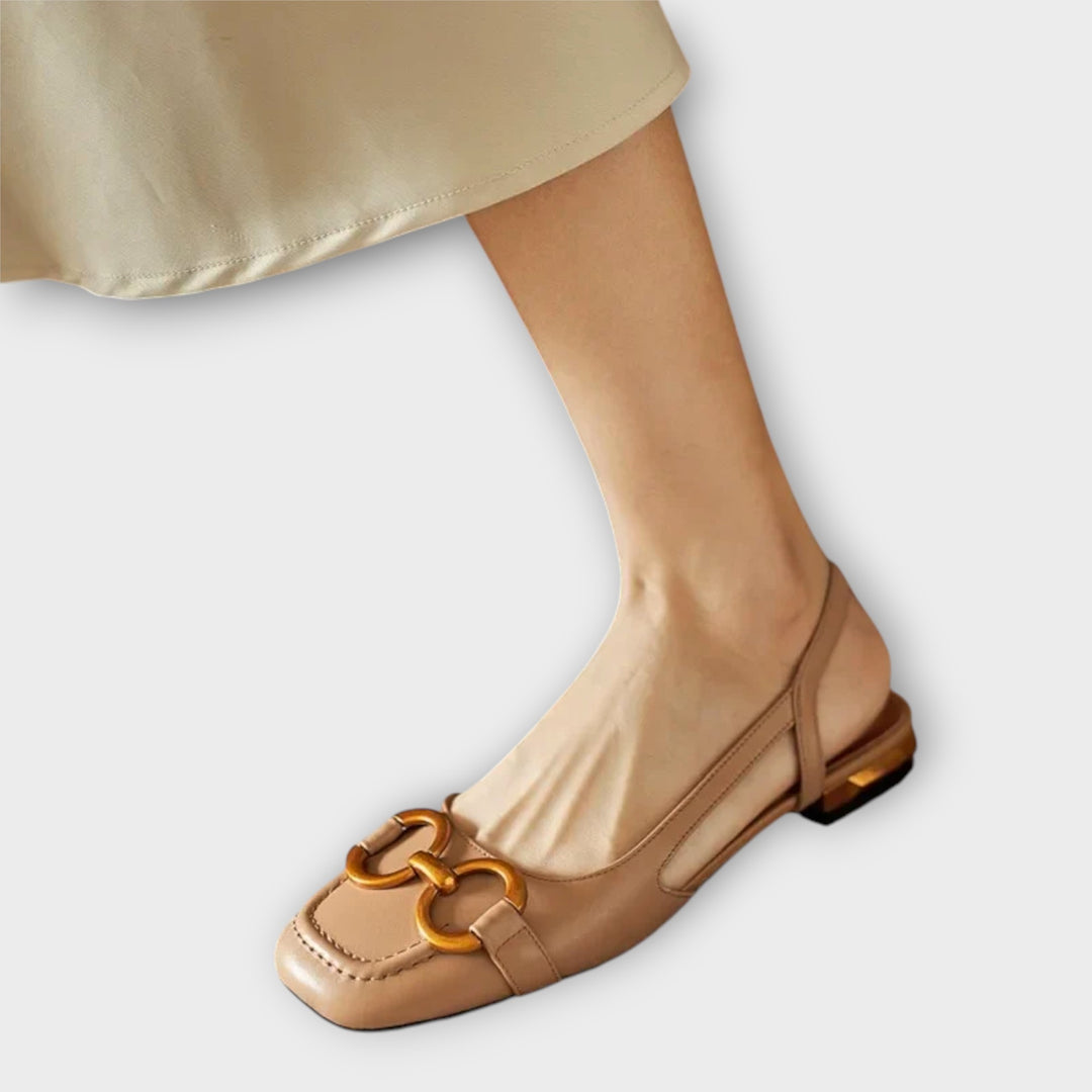 Elegant Slingback Flats with Chic Buckle Detail