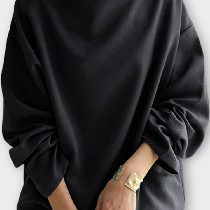 Elegant High-Neck Relaxed Blouse