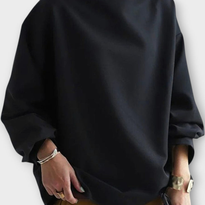 Elegant High-Neck Relaxed Blouse