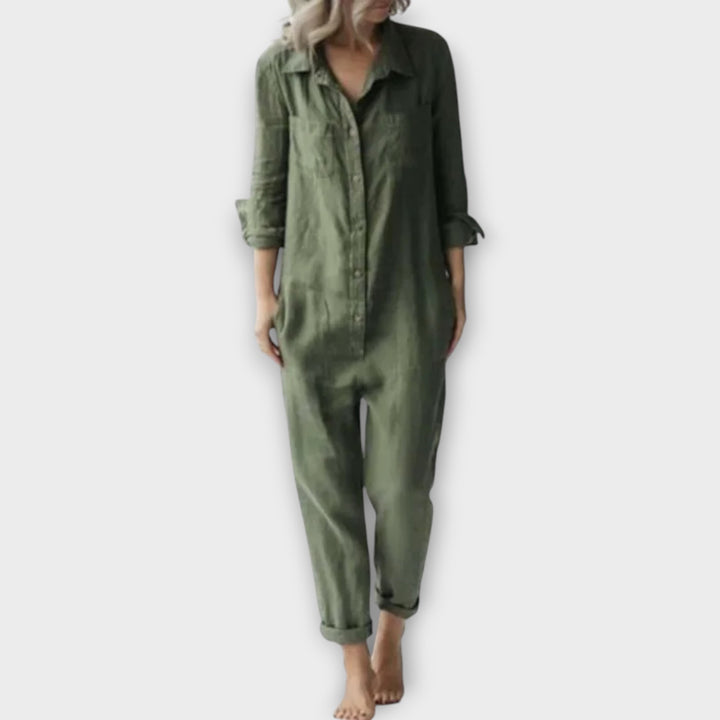 Vintage Button-Down Jumpsuit