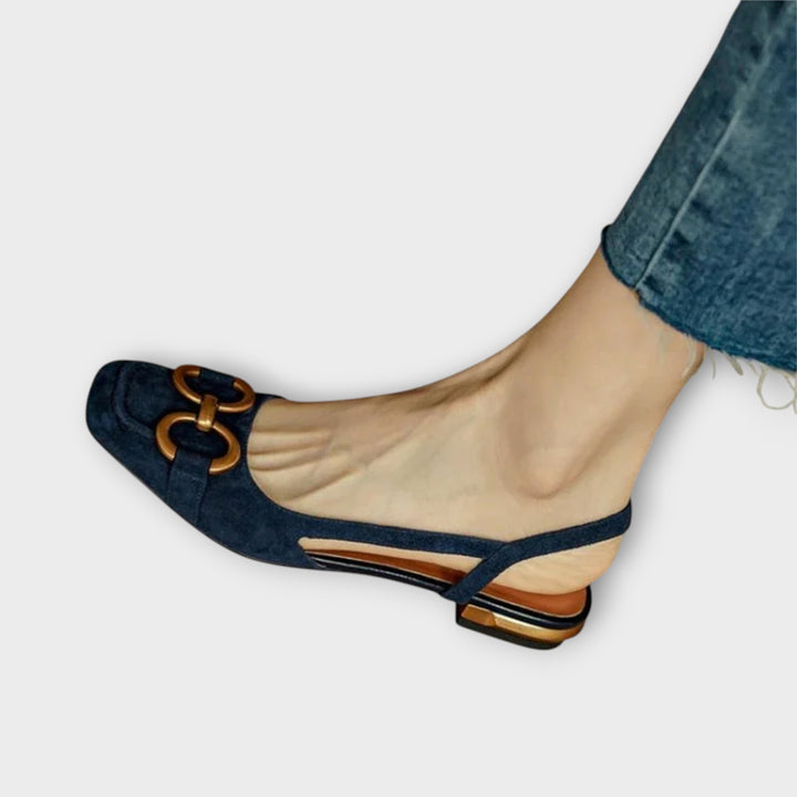 Elegant Slingback Flats with Chic Buckle Detail