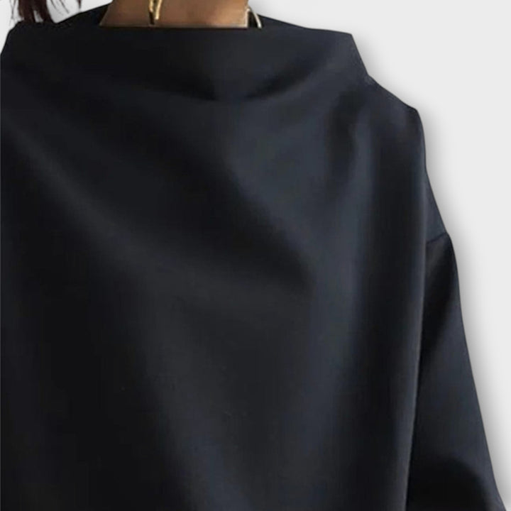 Elegant High-Neck Relaxed Blouse