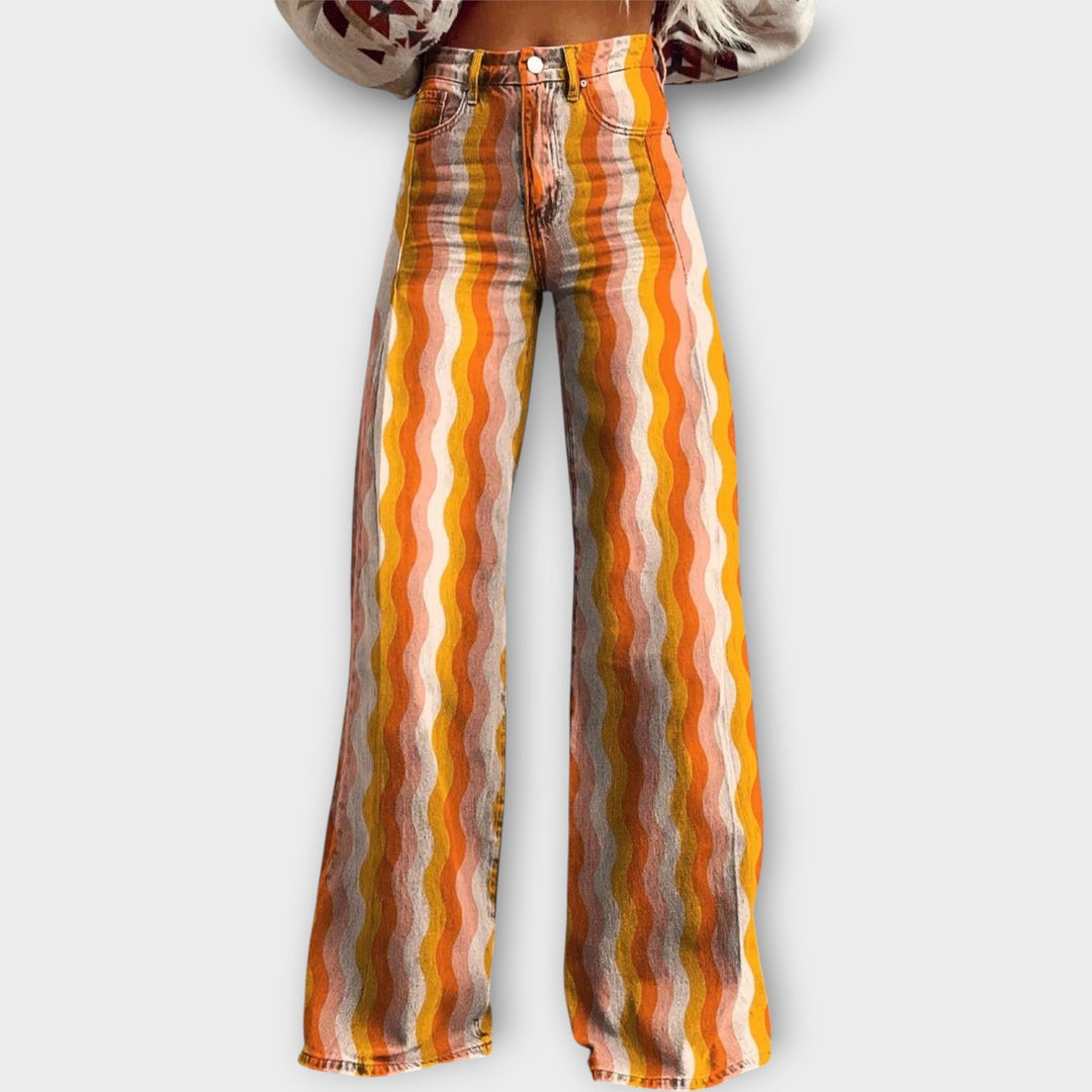 Jeans with Colorful Stripes