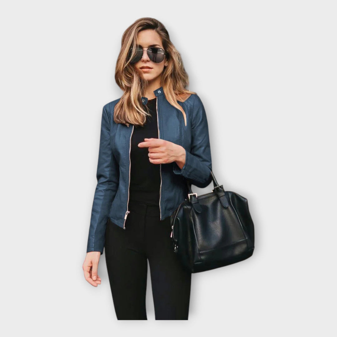 Leather Jacket with Modern Line