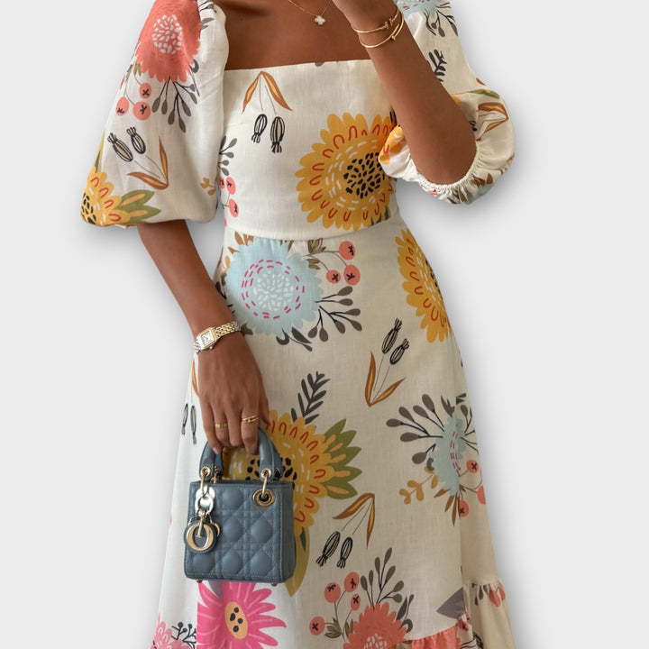 Blooming Elegance Puff Sleeve Dress