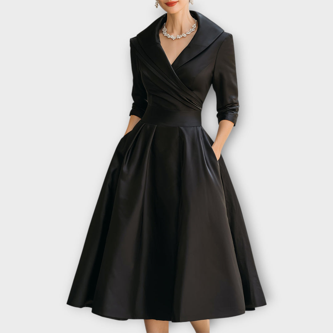 Lina Midi Dress in Satin
