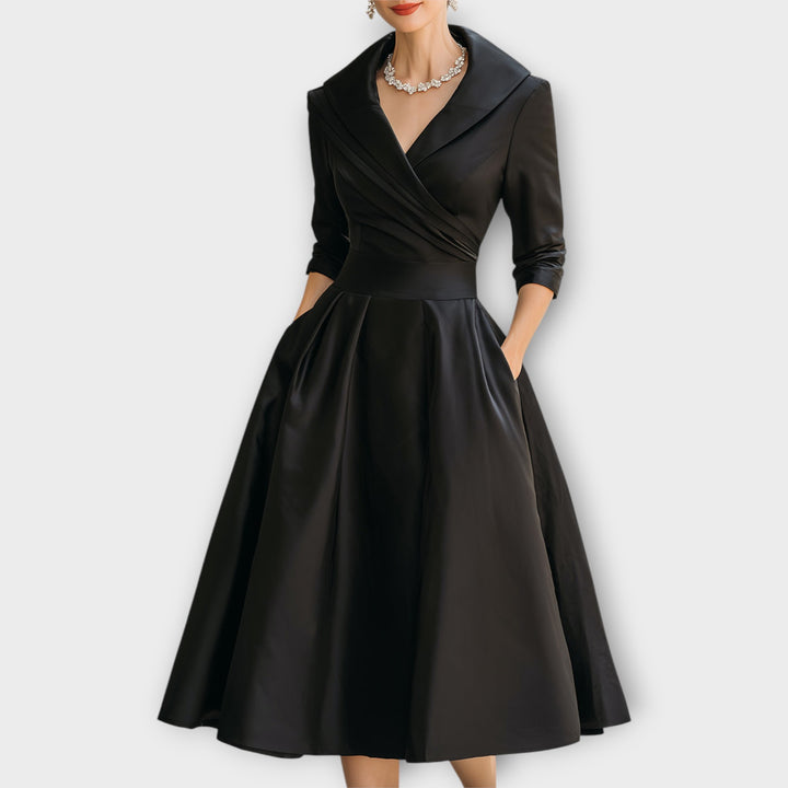 Lina Midi Dress in Satin