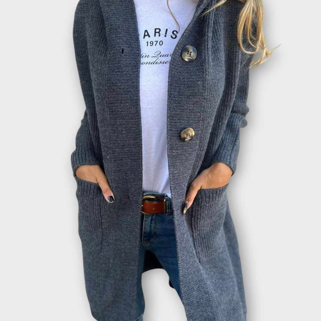 Cozy Button-Front Longline Cardigan