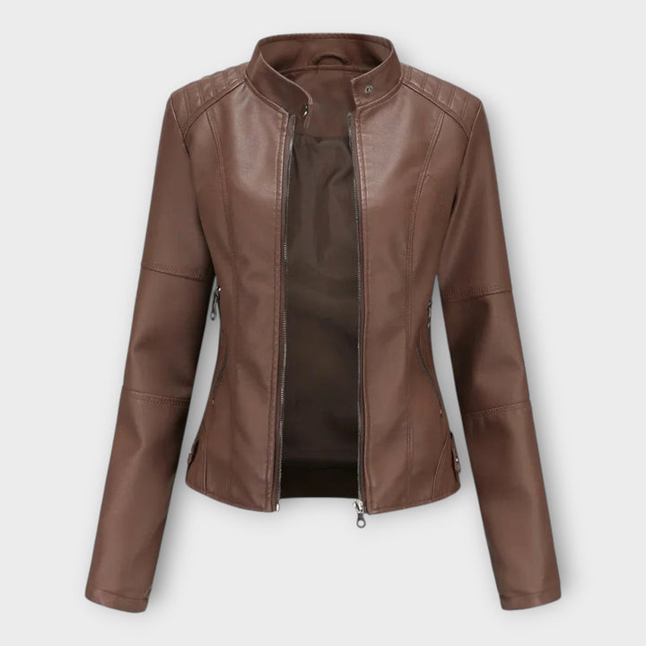 Leather Elegant Blazer with Modern Line and Timeless Style