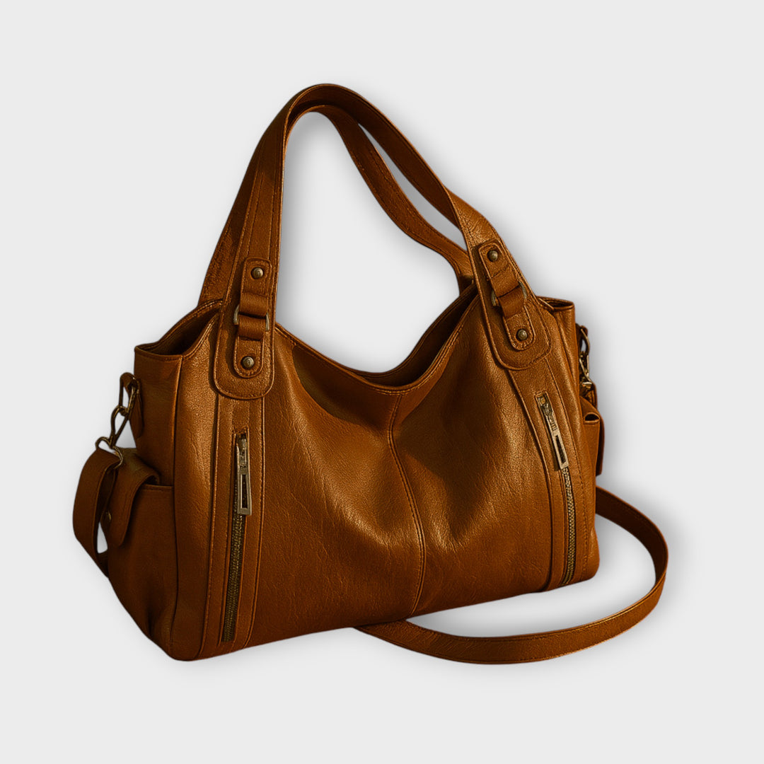 Dark Leather Tote Bag