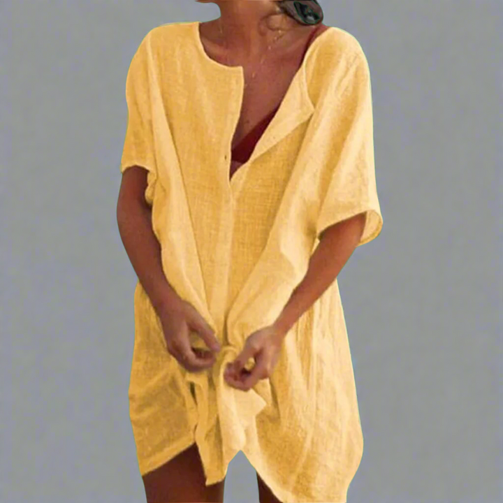 Organic summer dress made from cotton and linen for comfortable summer moments