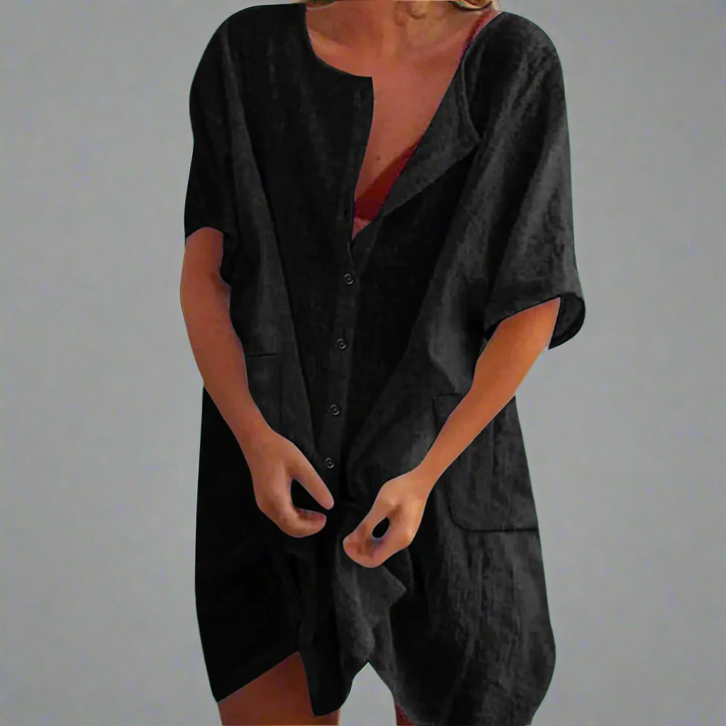 Organic summer dress made from cotton and linen for comfortable summer moments